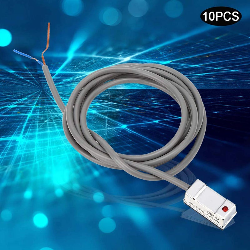 Topyond 10PCS Magnetic Switch, CS1-U 10W Reed Pneumatic Cylinder on Off for SI.SU.SC.JSI.MI.MA50-63, Magnetic Reed Switch for Products with High Working Frequency - Image 5